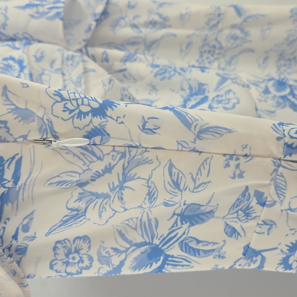 Chic Blue And White Floral Maxi Dress - Picture 13 of 16